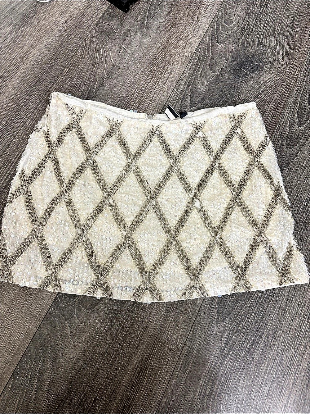 Topshop Sequin Beaded Geometric Mini Skirt
